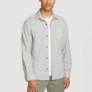 NWT Eddie Bauer Men's Fast Fleece Shirt Size XLT Tall XL Gray Soft Button Up